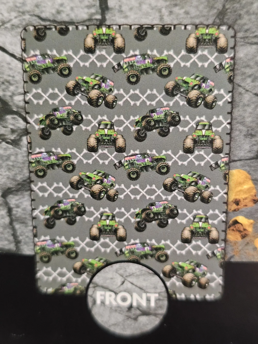 Monster Jam Reversible Plush Throw - Gray with Green & Yellow Accents Halloween